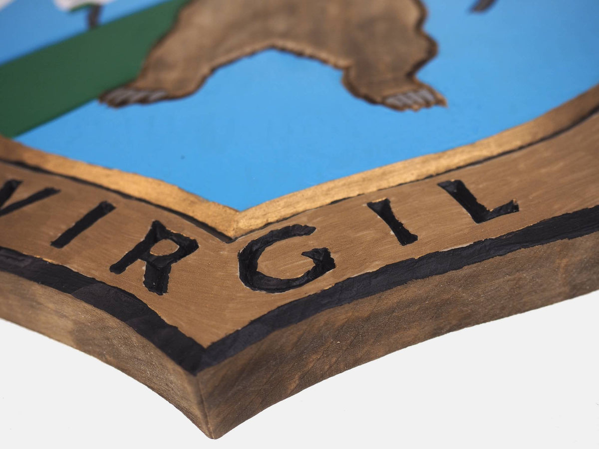 Carved and Painted Personalized Family Crest, Hand Carved, Coat of Arms, Custom, Family Shield, Wooden Emblem, Wedding Wood Art, Heraldic