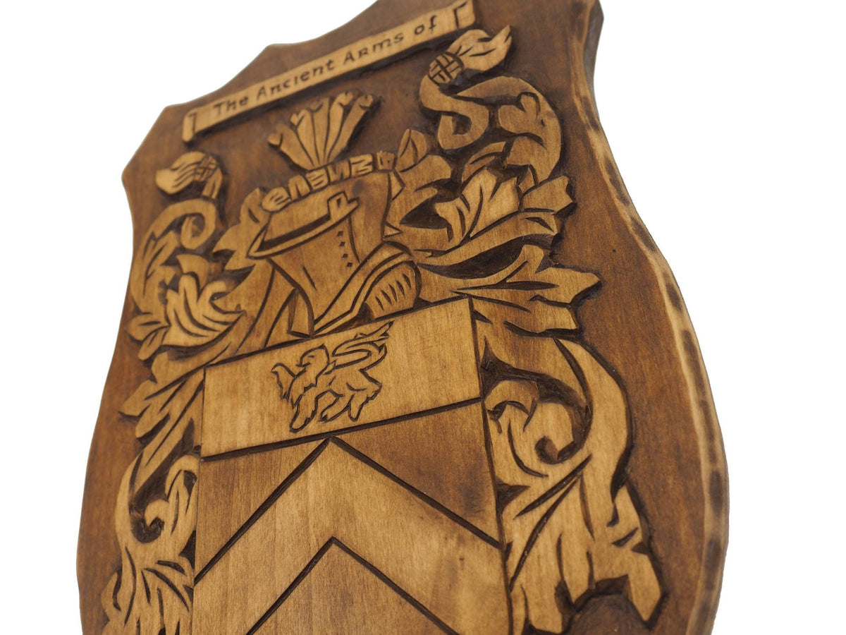 Personalized Family Arms Crest, Hand Carved, Coat of Arms, Custom, Family Shield, Wooden Emblem, Wedding Wood Art, Heraldic, Woodcraft