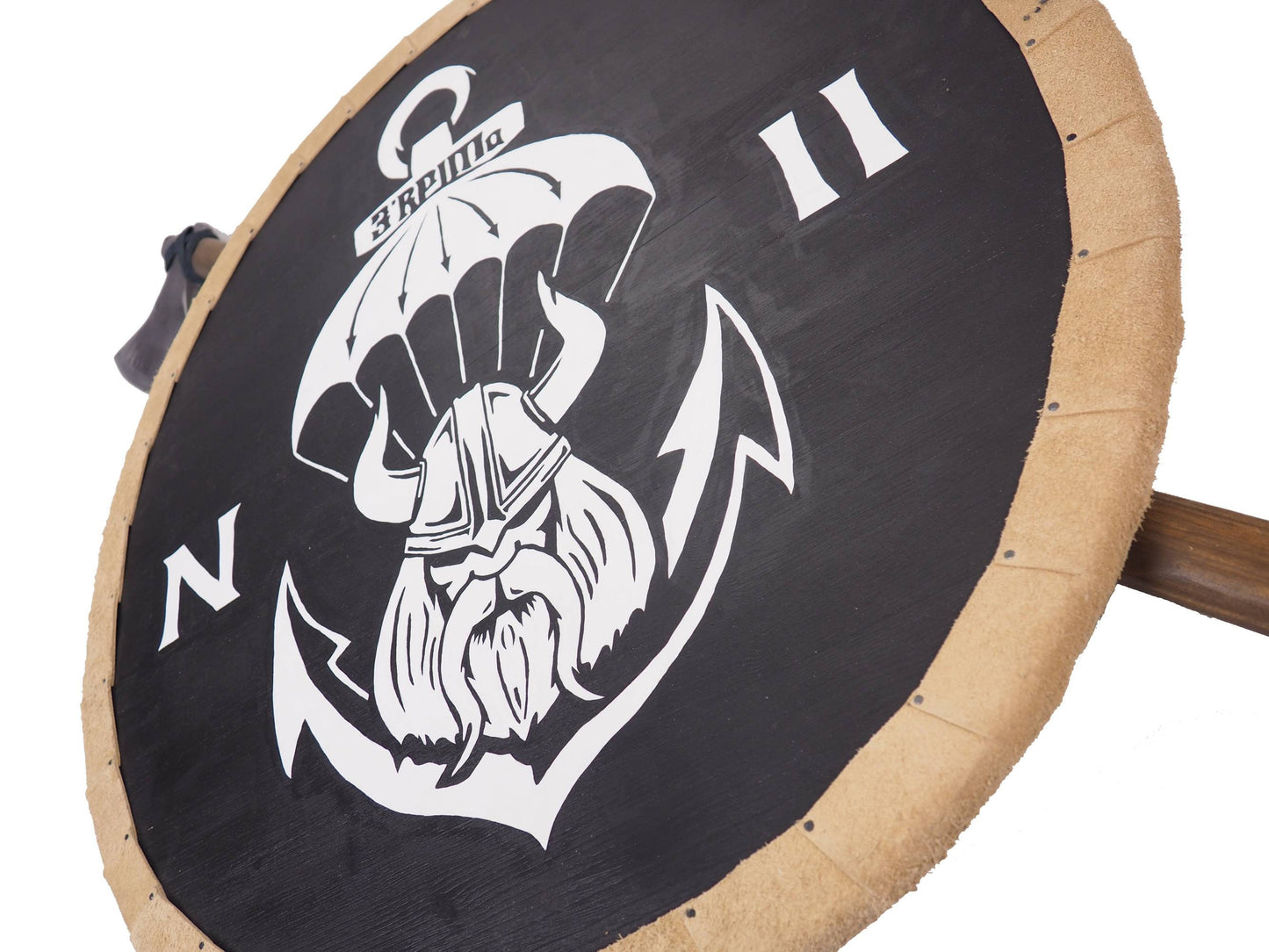 Personalized Viking Shield Pattern with 2 axes, 30 inch, Norsman shield, Wall decor, Larp and reenactment, SCA ready, black shield, axe