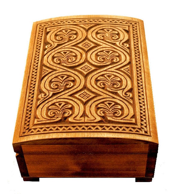 Personalized Hand Carved Wooden Box