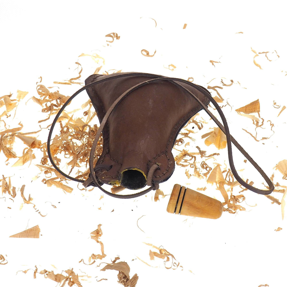 Bright Leather Small hand crafted authentic medieval wine skin with wooden stopper leather flask bladder ALL NATURAL