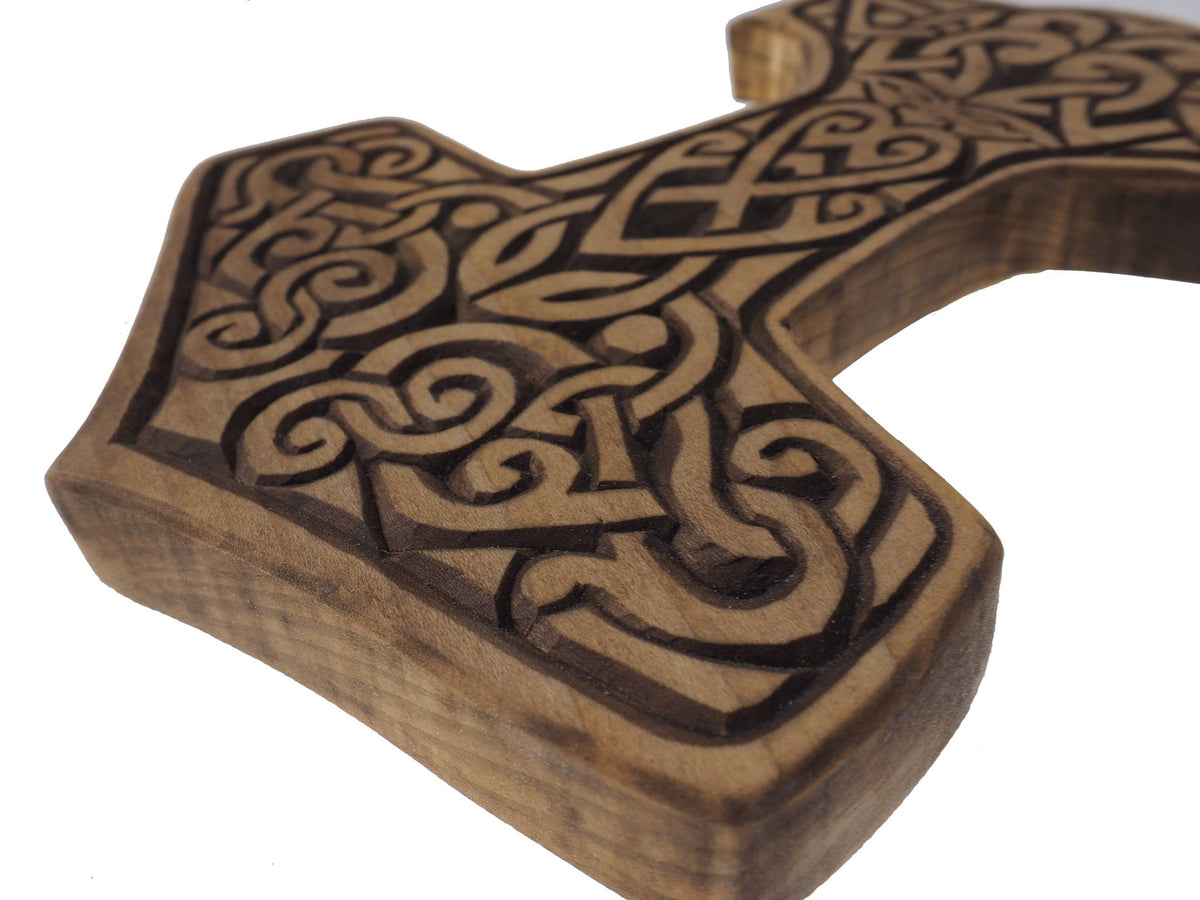 Thor Hammer Wall Sign, Mjolnir, Viking decor, hand carved wall sign, Viking art, wall hanging, carved Thor's hammer. Norse art,Scandinavian