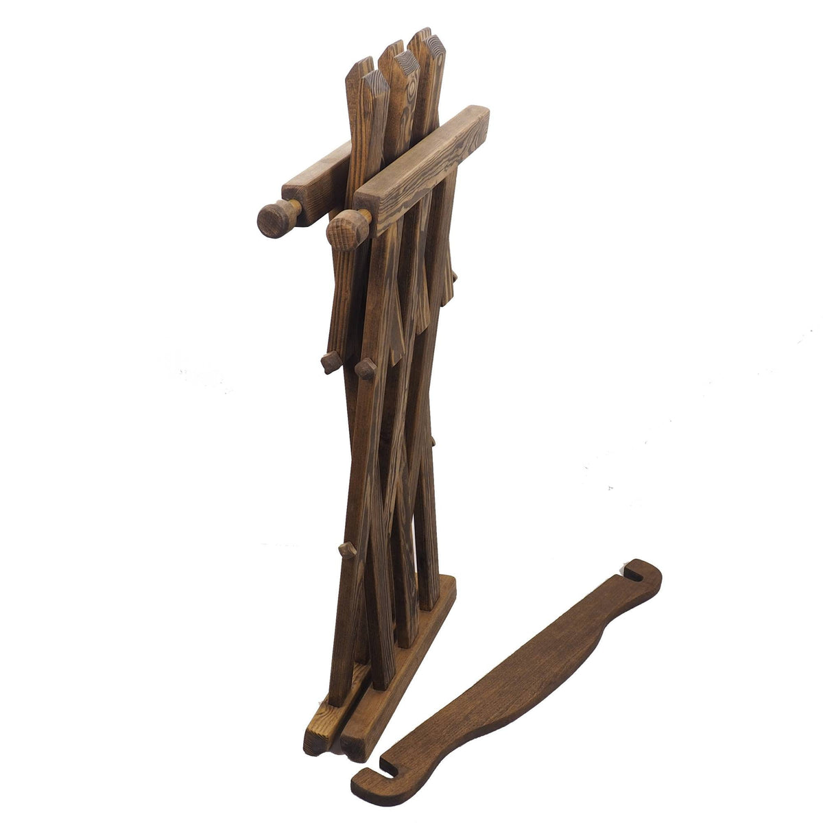 Old dark oak color Wooden medieval viking folding chair with back support, Personalized color