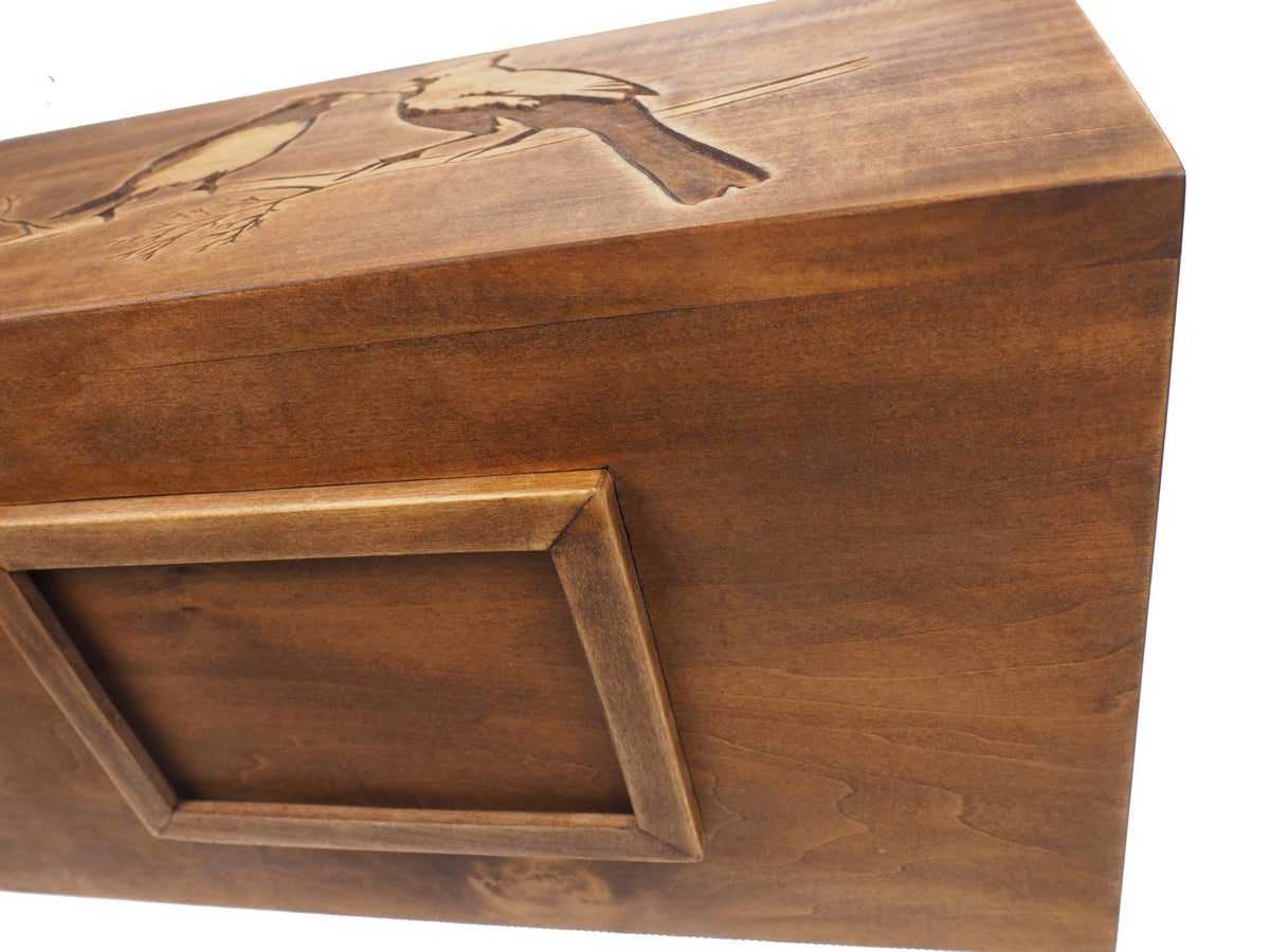 Double Wood Urn Personalized For Human Ashes, With Frame for Photo, Wooden Memorial Box Carved , Keepsake Cremation Urns, Boxes For Burial