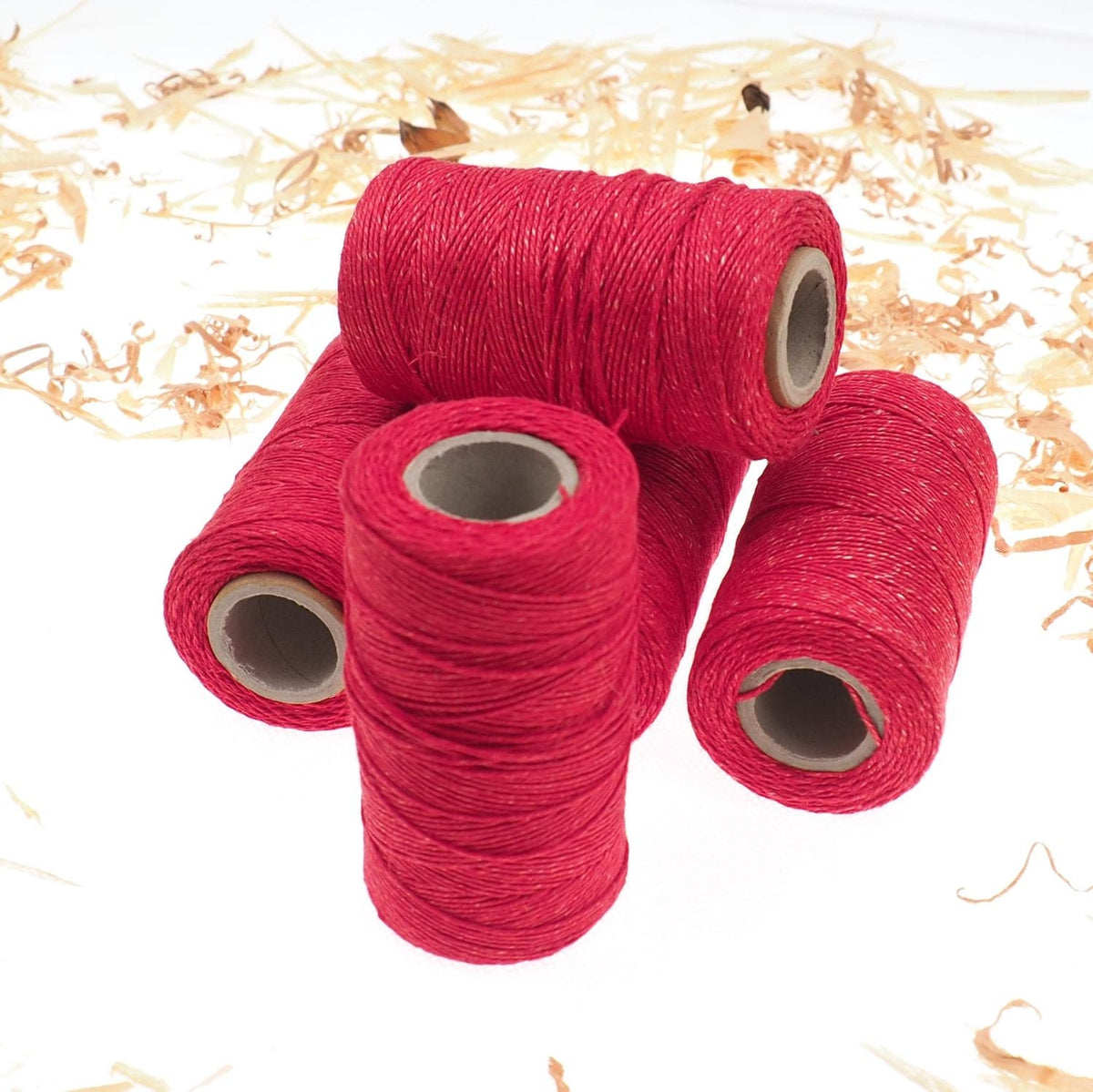 RED linen thread, unwaxed red Linen String , Warp Thread thickness of 1mm / 3ply 100grams (210 yards ~ 190 metres), linen sewing thread