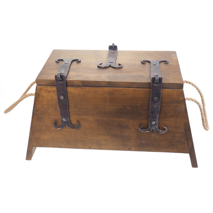 Simple Personalized Viking Chest, hand made, Norse box, chest with forged fittings, perfect wedding gift, SCA and Larp, treasure chest