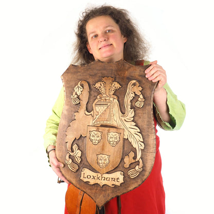 BIG Personalized Family Crest, Hand Carved, Coat of Arms, Custom, Family Shield, Wooden Emblem, Wedding Wood Art, Heraldic, Woodcraft
