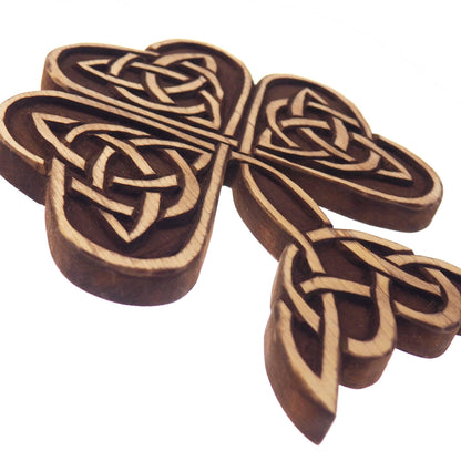 Shamrock Wall Sign, Viking decor, hand carved wall sign, Viking art, wall hanging, carved bear. Norse art, Scandinavian, Irish,