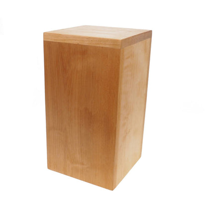 Simple  Bright Adler Tall Wood Urn , For Human Ashes, Wooden Memorial Box, Carved Keepsake Cremation Urns, Medieval Viking style