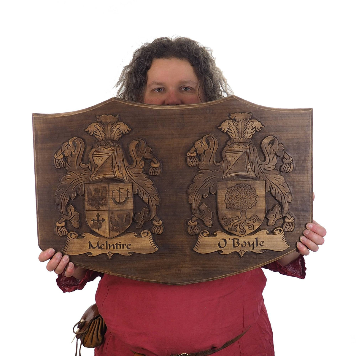 Personalized  Double Family Arms Crest, Hand Carved, Coat of Arms, Custom, Family Shield, Wooden Emblem, Wedding Wood Art, Heraldic