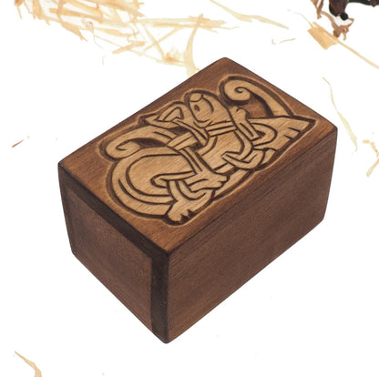 Mini Personalized Wood Urn For Pet Ashes, Wooden Memorial Box, Carved Keepsake Cremation Urns, Cremation Boxes For Burial Medieval Gothic