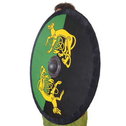 Customized Huge custom wolfs pattern Viking Shield, 36 inch, Customized pattern, Norsman shield, Wall decor, Larp and reenactment, SCA