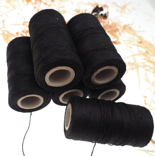 Black linen thread, unwaxed black Linen String , Warp Thread thickness of 1mm / 3ply 100grams (210 yards ~ 190 metres), linen sewing thread