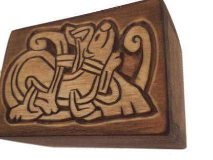 Mini Personalized Wood Urn For Pet Ashes, Wooden Memorial Box, Carved Keepsake Cremation Urns, Cremation Boxes For Burial Medieval Gothic