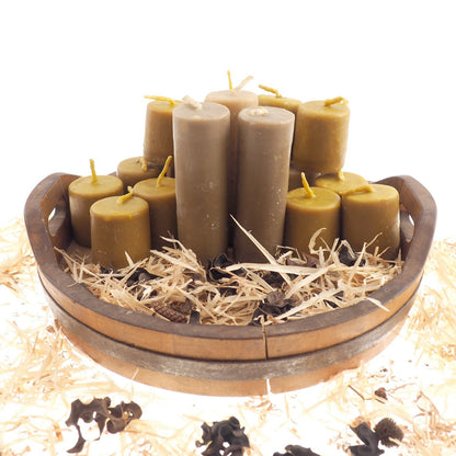 Long Pure Beeswax Candle, 5 and 1/2" high Unscented Beeswax Pillar Candle, Hand Made, Natural Eco Friendly for Meditation, Prayer or Altar