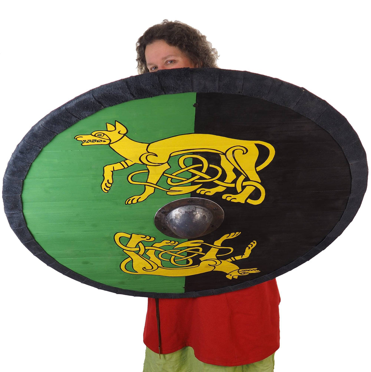 Customized Huge custom wolfs pattern Viking Shield, 36 inch, Customized pattern, Norsman shield, Wall decor, Larp and reenactment, SCA