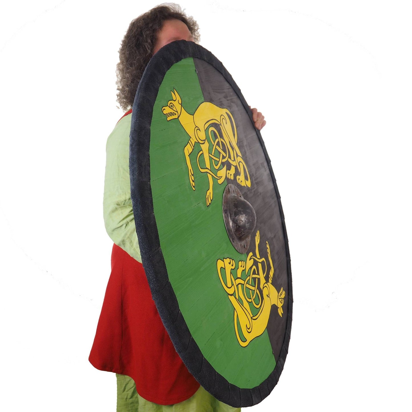 Customized Huge custom wolfs pattern Viking Shield, 36 inch, Customized pattern, Norsman shield, Wall decor, Larp and reenactment, SCA
