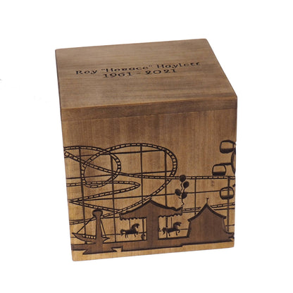 Your theme Square Personalized Wood Urn For Human Ashes, Wooden Memorial Box, Carved Keepsake Cremation Urns, Cremation Boxes, Burial