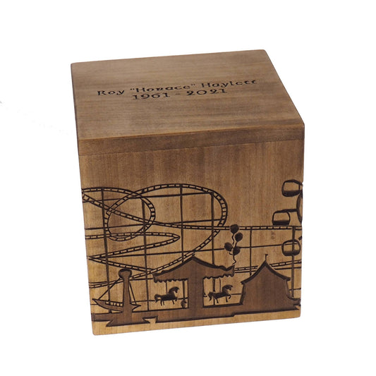 Your theme Square Personalized Wood Urn For Human Ashes, Wooden Memorial Box, Carved Keepsake Cremation Urns, Cremation Boxes, Burial
