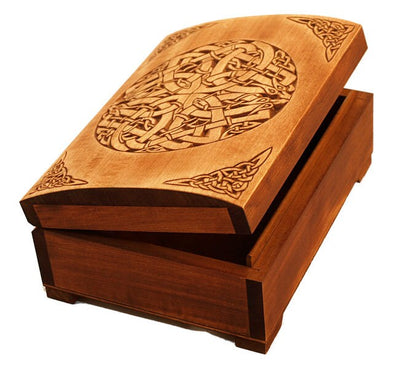 Wooden historical box with Urnes Dragons