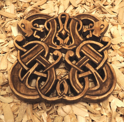 Wall sign, Urnes Dragons, Gotland - carving from rune stone Viking decor|hand carved wall sign|Viking art|wall hanging|Norse |Scandinavian