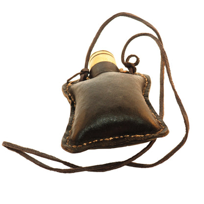Square Waterskin, 5 oz ,Natural water bottle, for bear and wine, leather canteen, 0,55 liter, viking, gift for him and her,