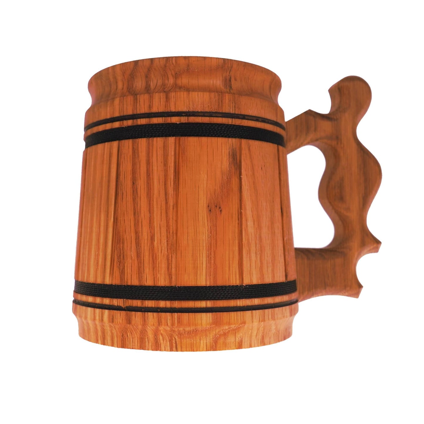 Oak Wooden Beer Mug 0,3 liter  11 oz, steel inside wooden cup, wooden drinking mug, historical mug, rustic mug, medieval replica