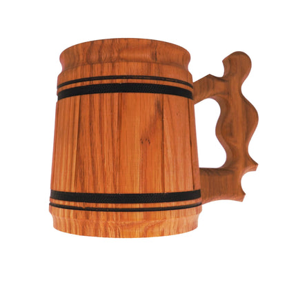 Oak Wooden Beer Mug 0,3 liter  11 oz, steel inside wooden cup, wooden drinking mug, historical mug, rustic mug, medieval replica