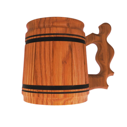 Oak Wooden Beer Mug 0,3 liter  11 oz, steel inside wooden cup, wooden drinking mug, historical mug, rustic mug, medieval replica