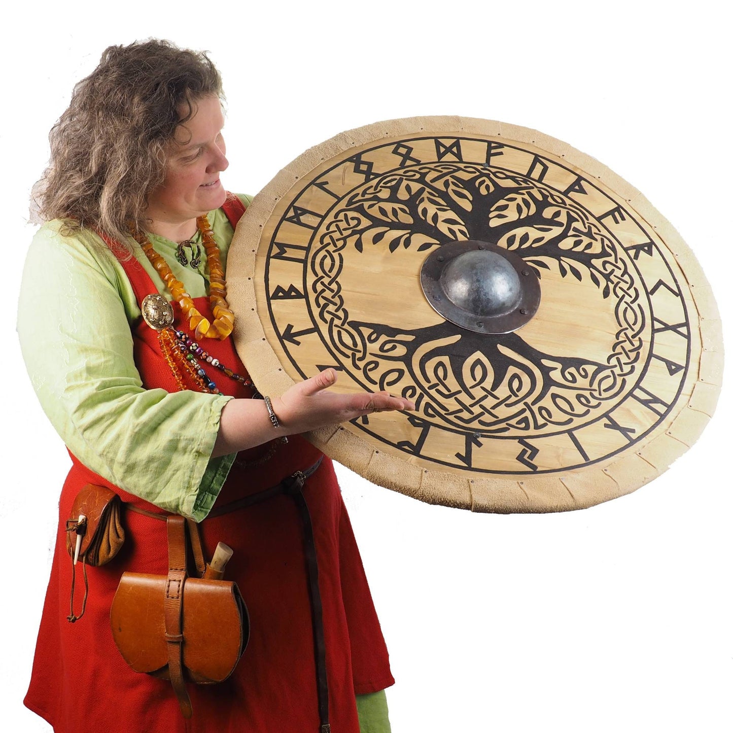 Personalized Big Tree of Life Viking Shield Pattern, Norsman shield, Wall decor, Larp and reenactment, SCA ready, black shield