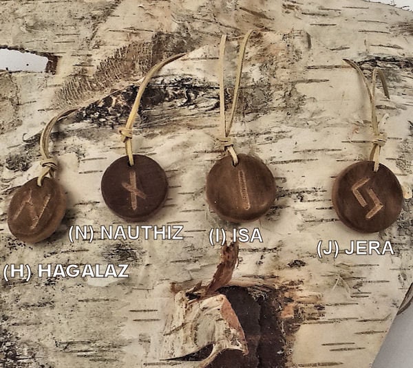 Rune necklace, Rune pendant, Rune jewelry, Wood jewelry, Runes, Viking necklace, Viking pendant, Viking jewelry, Carving Rune