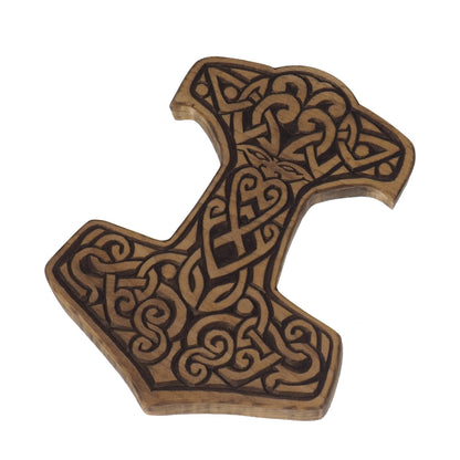 Thor Hammer Wall Sign, Mjolnir, Viking decor, hand carved wall sign, Viking art, wall hanging, carved Thor's hammer. Norse art,Scandinavian