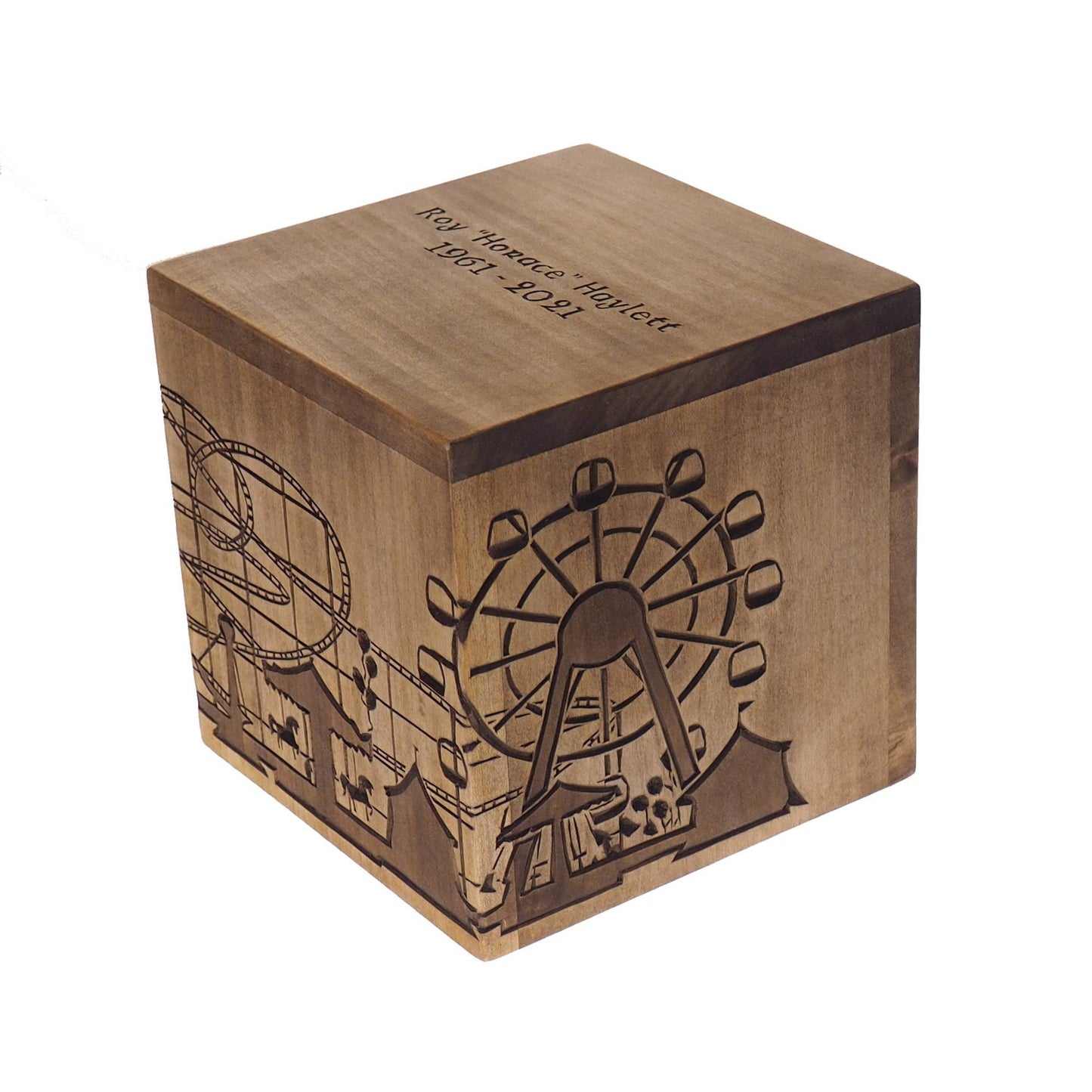Your theme Square Personalized Wood Urn For Human Ashes, Wooden Memorial Box, Carved Keepsake Cremation Urns, Cremation Boxes, Burial