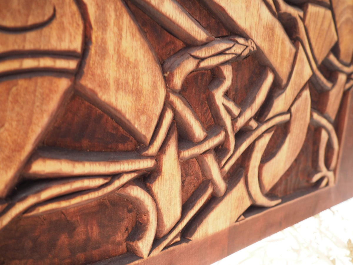 Big Wall sign, Urnes Deer, Norway, Hand Carving, Viking decor, hand carved wall sign, Viking art, wall hanging, Norse, Scandinavian,Norway,
