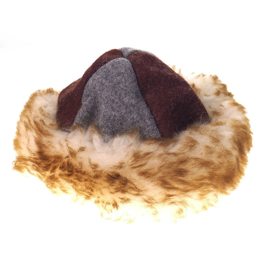 Viking gray violet wool hat, hand sewn, wool and sheep, larp, medieval, sca, unisex hat, Woolen headdress viking fur Slavic Viking clothing