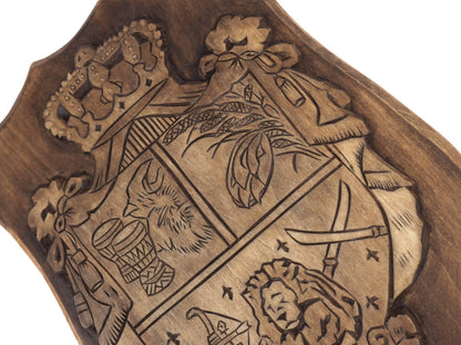 Personalized Family Crest Top Crown, Hand Carved, Coat of Arms, Custom, Family Shield, Wooden Emblem, Wedding Wood Art, Heraldic, Woodcraft