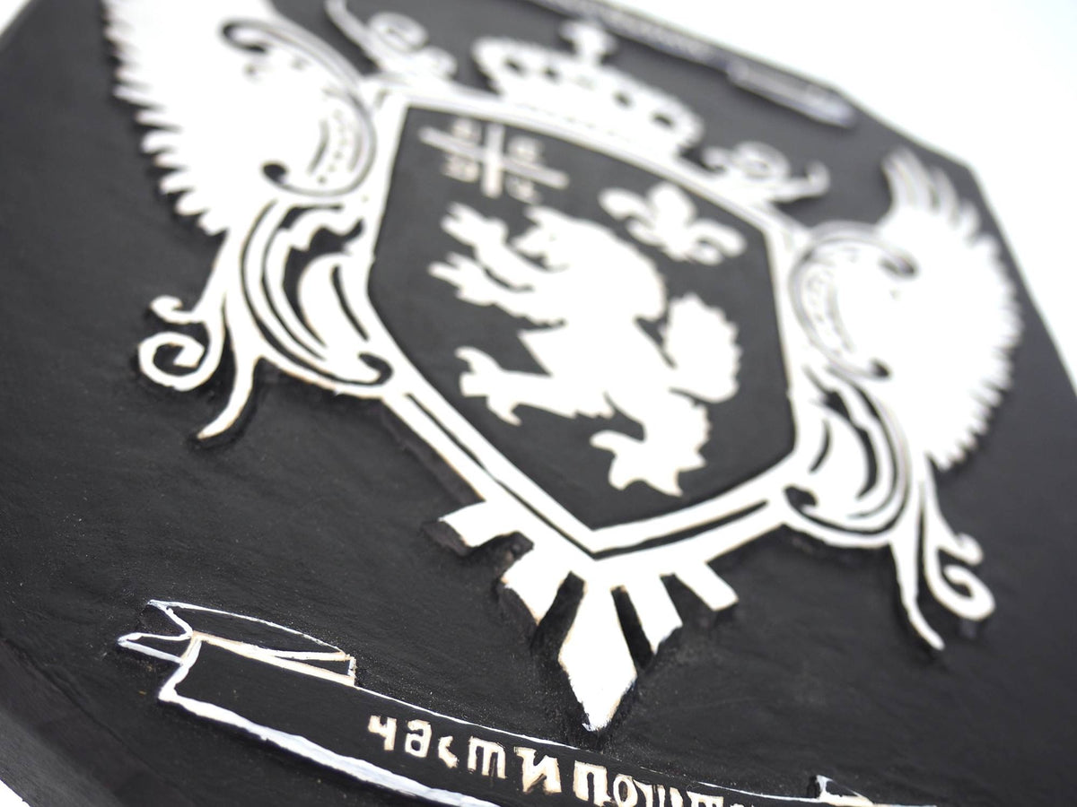 Carved and Painted Personalized Family Crest, Hand Carved, Coat of Arms, Custom, Family Shield, Wooden Emblem, Wedding Wood Art, Heraldic
