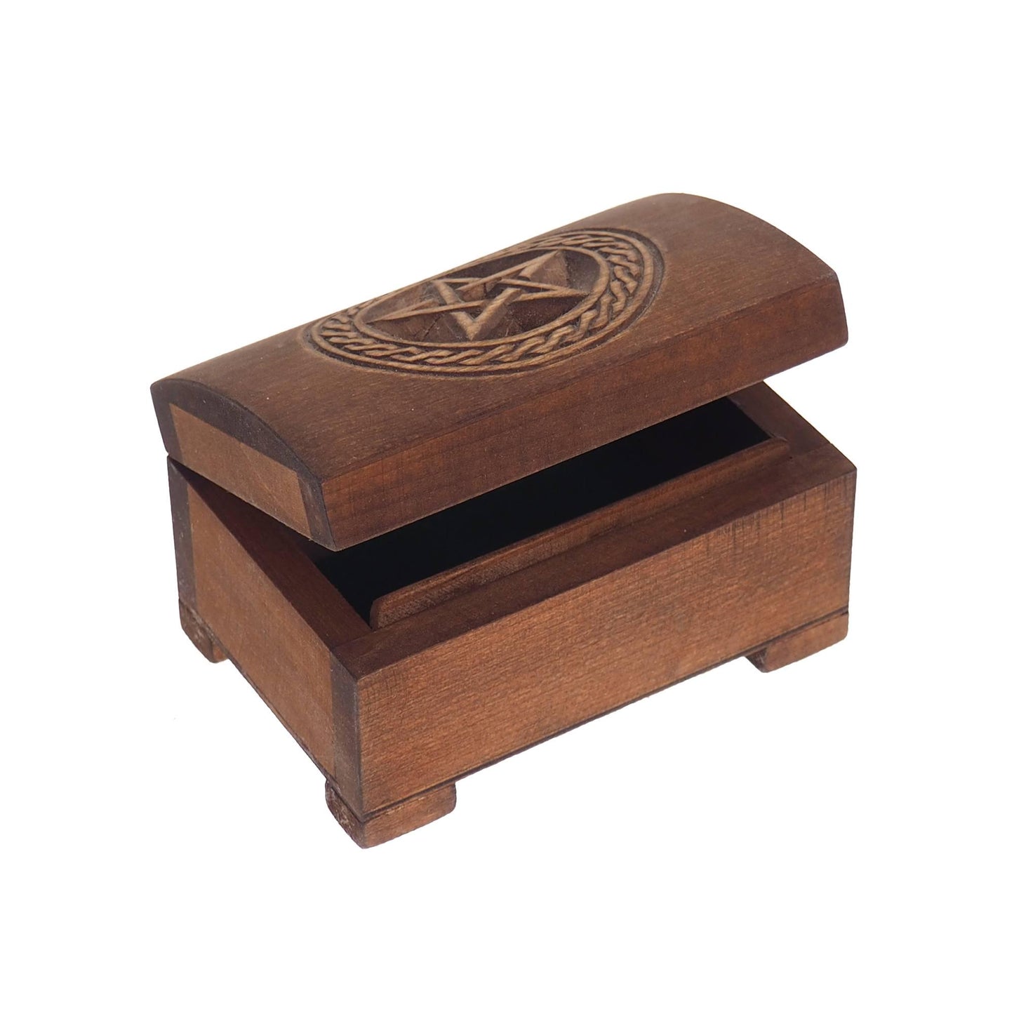 Wooden jewelry box, pentagram in  plait, hand carved, personalized, history pattern, gift box, custom jewelry box, wedding memory box,