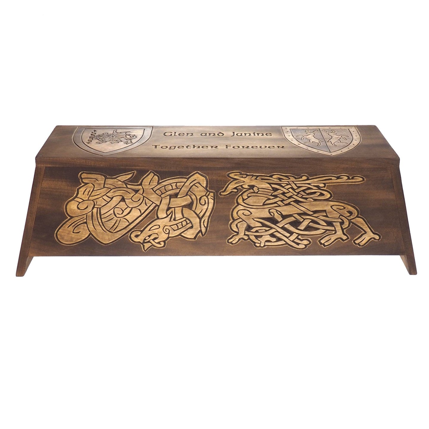 Personalized Double size Wood Urn For Ashes, Wooden Memorial Box Carved , Keepsake Cremation Urns, Cremation Boxes,Burial, Viking pagan