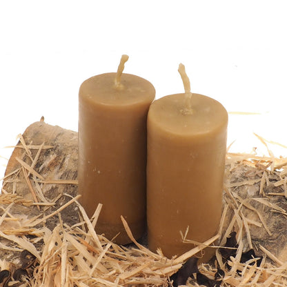Massive Pure Beeswax Candle, 5 and 1/2" high Unscented Beeswax Pillar Candle, Hand Made, Natural Eco Friendly Meditation, Prayer or Altar