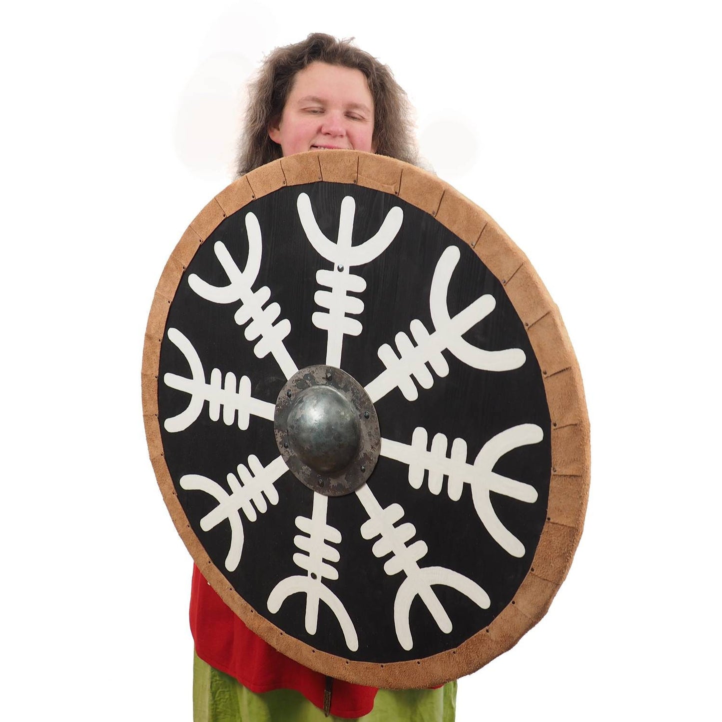 Aegishjalmur Viking Shield Pattern, Norsman shield, Wall decor, Larp and reenactment, SCA ready, black shield