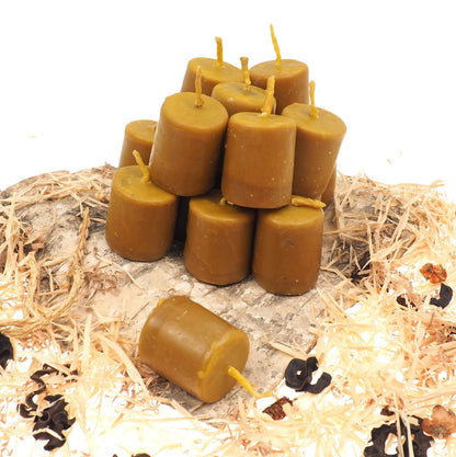 Pure Beeswax Candle, 2 and 1/2" high Unscented Beeswax Pillar Candle, Hand Made, Natural Eco Friendly for for Meditation, Prayer or Altar