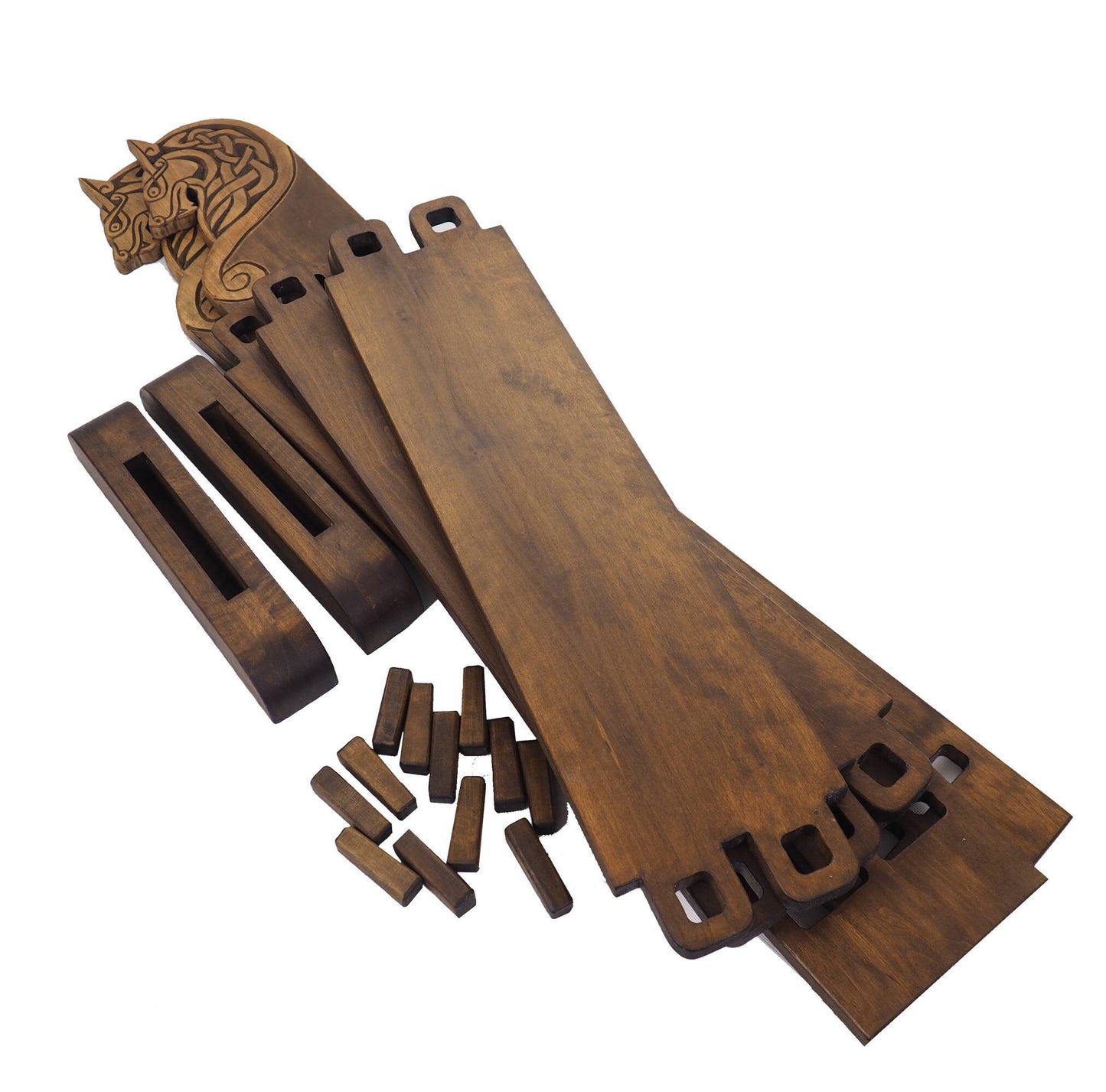 Viking personalized three-shelf bookcase, standing, shelf with wolf head, hanging book shelf , norsk style, medieval decor, Larp and SCA,