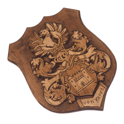 Personalized Family Crest, Hand Carved, Coat of Arms, Custom, Family Shield, Wooden Emblem, Wedding Wood Art, Heraldic, Woodcraft