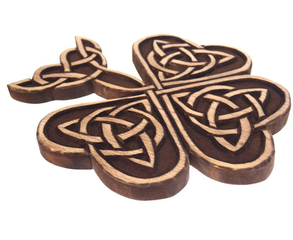 Shamrock Wall Sign, Viking decor, hand carved wall sign, Viking art, wall hanging, carved bear. Norse art, Scandinavian, Irish,