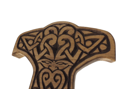 Thor Hammer Wall Sign, Mjolnir, Viking decor, hand carved wall sign, Viking art, wall hanging, carved Thor's hammer. Norse art,Scandinavian