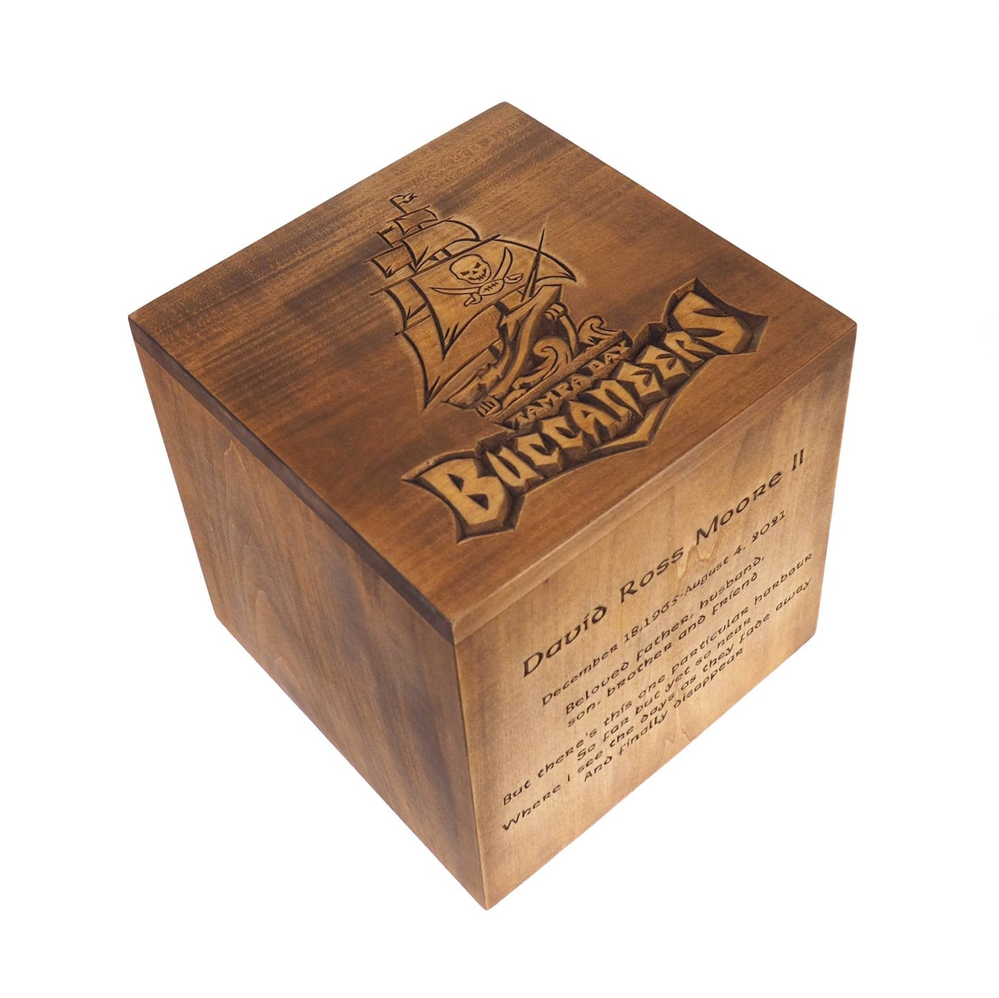 BIG Square Personalized Wood Urn For Human Ashes, your own motive Memorial Box, Carved Keepsake Cremation Urns, Cremation Boxes For Burial