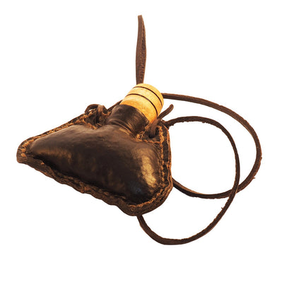 Mini hand crafted authentic medieval wine skin with wooden stopper leather flask bladder ALL NATURAL