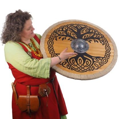 Personalized Big Tree of Life  Viking Shield Pattern, Norsman shield, Wall decor, Larp and reenactment, SCA ready, black shield