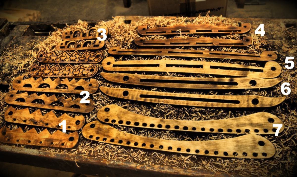 Viking bag handles, wooden, birka and Hedeby- Haithabu orgins. Reenactment.
